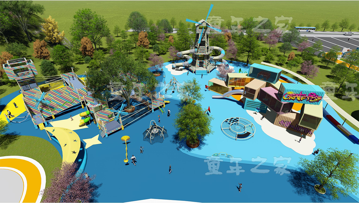 无动力游乐设备  整体方案规划图 儿童乐园效果图