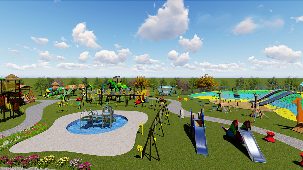 无动力游乐设备  整体方案规划图  儿童乐园效果图
